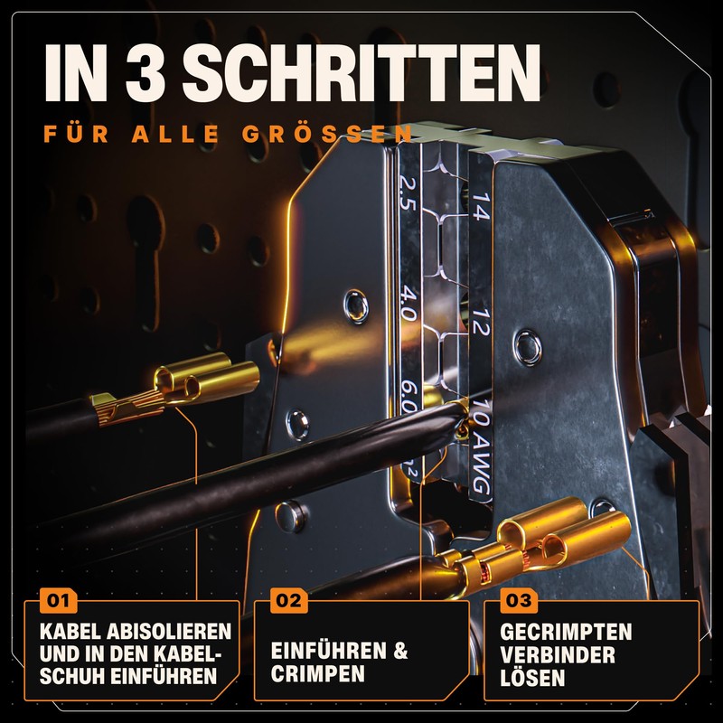 BAURIX BAURIX? Crimpzange mit Wechselbacken, Crimpzangen Set, Krimpzange fr Kabelschuhe,