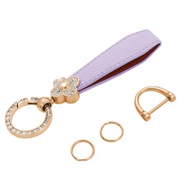 Tonecraft Keychain Flower Colorful Simple Orthodox Bag Charm, Popular, Stylish, Cute, Sparkle, Gold, purple