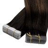 YoungSee Tape in Hair Extensions Real Human Hair Brown Balayage