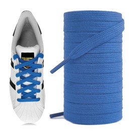 UamGlsob Cotton Shoelaces for Superstar Samba Gazelle Sneakers, 5/16"(8mm) Athletic Shoe Strings Replacement Laces (Blue, 47"/120cm)