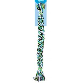 Dog Braided Rope Toys, Choice of 3 Colourful Braided Chew and Tug Ropes, Dental Health, Durable Braided Ropes, Dental Cleaning, for All Breeds, Puppies, Small, Medium or Large Dogs. (Blue & Green)