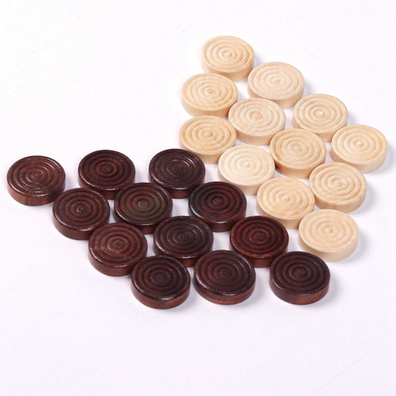 Amagogo 24 Draughts Lady Wooden Backgammon e for Family Parties