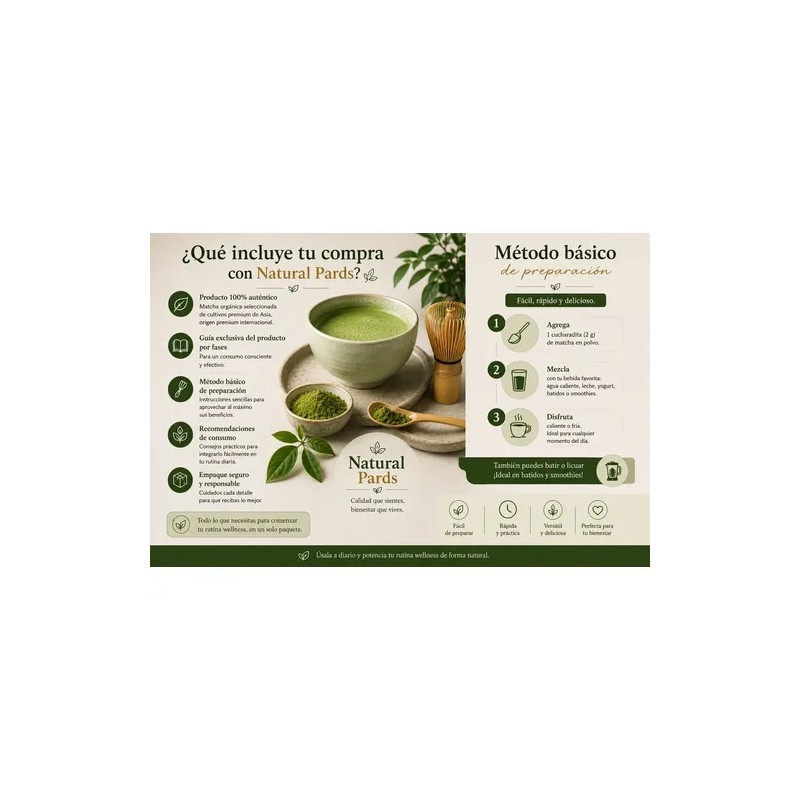 Té Matcha Orgánica Premium 100 Natural Polvo 500g