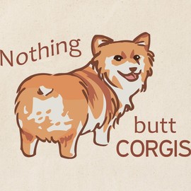 CafePress Nothing Butt Corgis Tote Bag Reusable Natural Beige Canvas Shopping Bag
