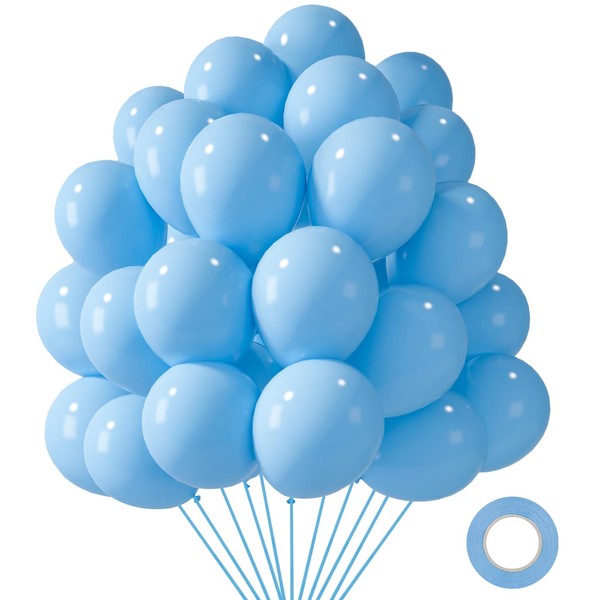 LovesTown 110PCS Light Blue Latex Balloons, 12 Inch Baby Blue