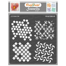 CrafTreat Distressed Stencils for Painting on Wood, Canvas, Paper, Fabric, Floor, Wall and Tile - Distressed Patterns - 6x6 Inches - Reusable DIY Art and Craft Stencils - Distress Stencil