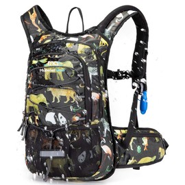 15L Insulated Hydration Backpack Pack with 2L Water Bladder Lightweight Hiking Backpack Bag for Women Men Daypack for Hiking Running Festival Camping Biking (Panda)