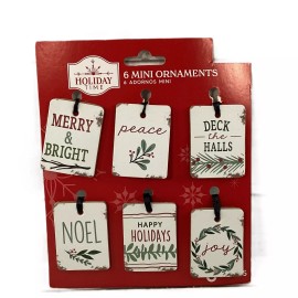 Holiday Time WM Christmas Decor - Miniature Tree Woodland Ornaments 6pc Set
