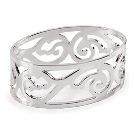 EDZARD Serviettenring Vita, versilbert, anlaufgeschützt, Länge 5 cm, 4 er Set