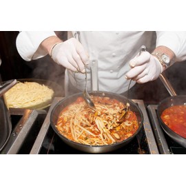 Eunicole Latex Disposable Powder Free Glove, Restaurant, Food Service, Kitchen Cooking, Painting, School, Nail Service, Cleaning, Janitorial (Medium, 100pcs)