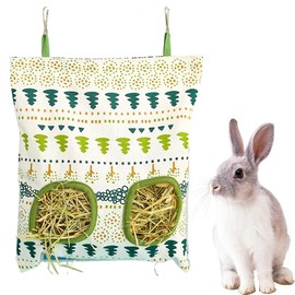 WeddHuis Hanging Feeding Bag for Small Animals, Rabbit Hay Bag, Rabbit Feeder Hay Bags, Guinea Pig Hay Bag for Rabbit/Guinea Pig/Chinchilla, multicoloured