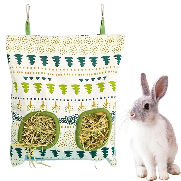 WeddHuis Hanging Feeding Bag for Small Animals, Rabbit Hay Bag,