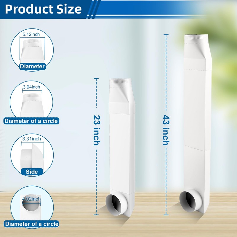 UD48S 4" Stainless Steel Telescoping Dryer Vent Kit - Flat