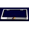 German 3D Flag Emblem Stainless Steel License Plate Frame (12"x6",