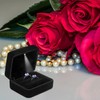 GBYAN 2 Slots Ring Box with LED Light Velvet Couple
