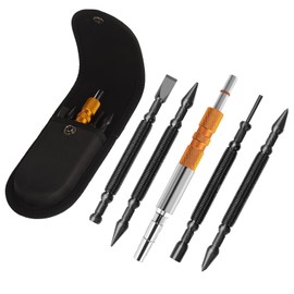 TYRWEEY 5-Piece Nail Setter Dual Head Nail Set & Dual Head Center Punch & Hinge Pin Remover Punch Set, Nail Setter Features 1/8-in, 3/16-in, 1/16-in, 1/32-in & Trim Nail Punch with Retaining Clip