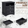 XIAO WEI Black Tall Nightstand with Hidden Drawer, 2 Drawers