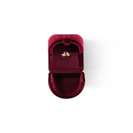 Yinbeini Velvet Ring Box，Engagement Jewelry Gift Boxes Holder for Women,Ceremony Rings Display for Proposal,Wedding Day Case (Red)