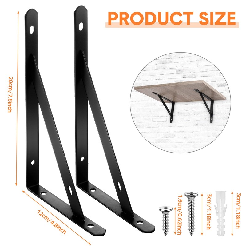 Nuogo 20 Pack Heavy Duty Shelf Brackets Bulk Metal Floating