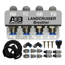 Universal 4 Port / 4 Point Diff Breather Kit Black for Toyota LANDCRUISER 60 73 75 78 79
