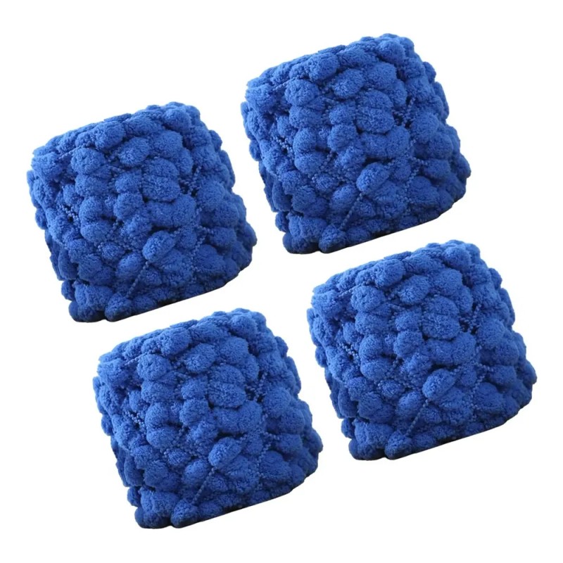 Hilo Grueso Con Pompones, 4 Bolas, Para Tejer A Mano,
