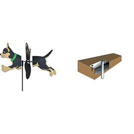 Premier Kites Bk & Tan Chihuahua Petite Spinner & 6mm Deck Mount Bundle of 2 Items