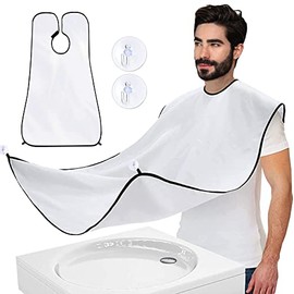 Delantal para barba para hombre, para afeitar, para barba y barba, el mejor regalo para hombres (blanco)