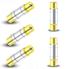Lewttyer RCA Female Coupling RCA Connector RCA RCA Adapter Audio Video Connection Connector Extension Adapter Gold-Plated Pack of 5