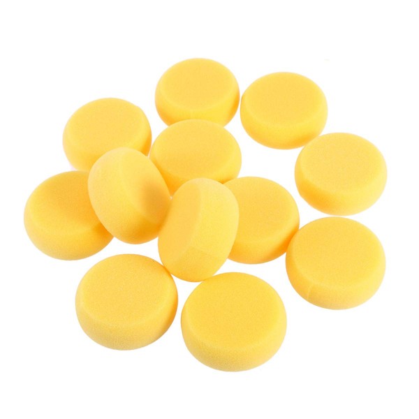 rosenice 12pcs Sponge Set Round Absorbent Sponges for Painting Crafts Ceramic (Yellow)