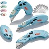 Box Opener with 10 Extra Blades,Mini Box Cutter with Button