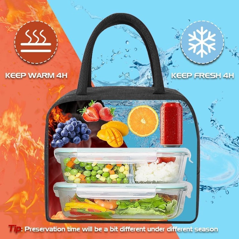 FonVan Lunch Bags Breakfast Bag (Black)