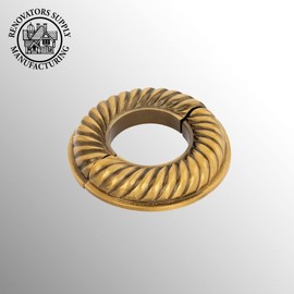 Renovators Supply Manufacturing Aluminum Escutcheon Plate 3.88" OD Escutcheon 1.5" IPS Antique Gold Finish Radiator Flange