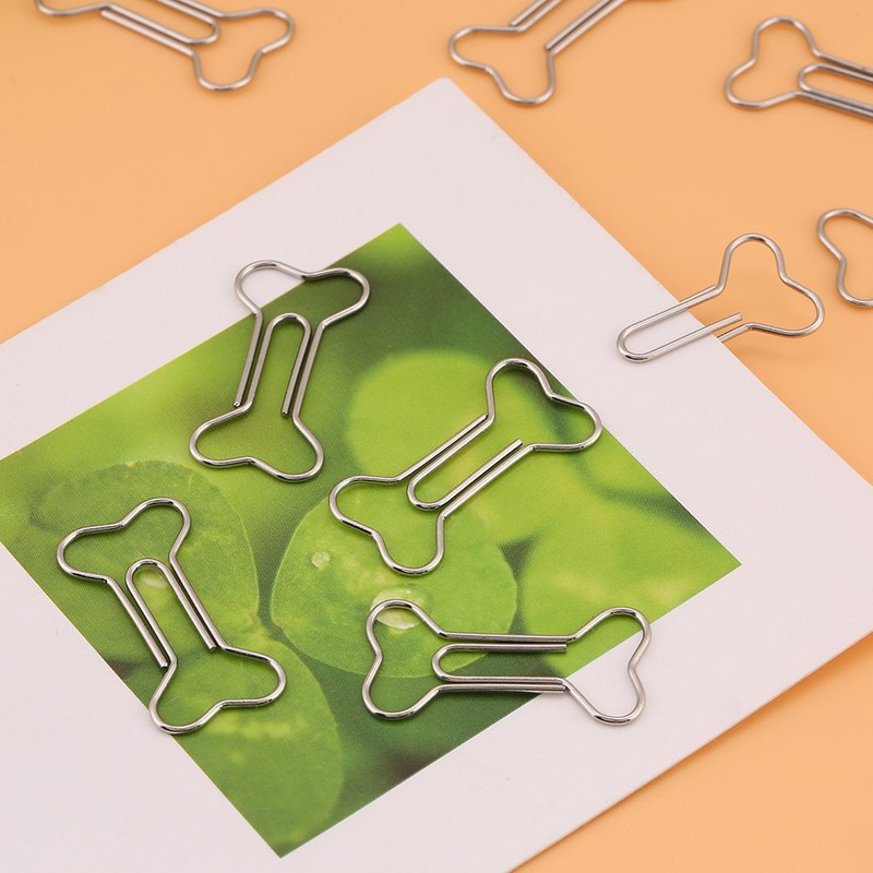 12 Pcs Paper Clips Creative Bone Shape Paper Clips for