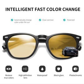 FEISEDY Men Sunglasses, Driving Photochromic Polarized Sunglasses, Outdoor Sport Cycling Fishing UV400 B1062