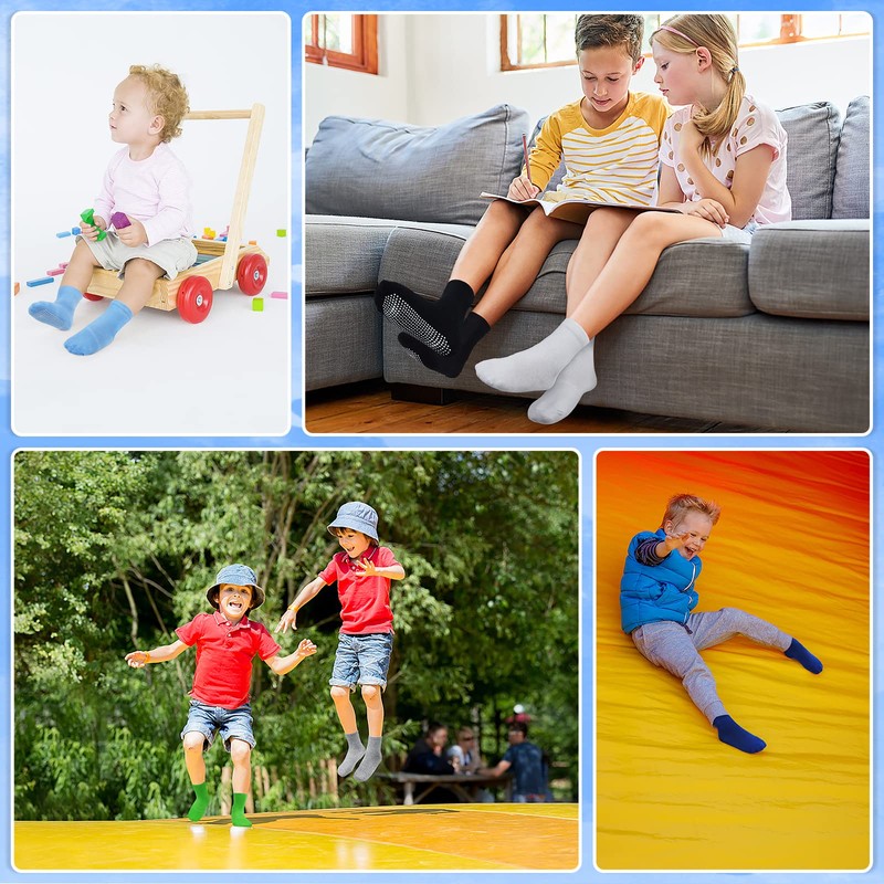 GRPSKCOS Stopper Socks Children, 6 Pairs ABS Rainbow Non-Slip Toddler