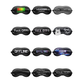 Sleep Mask Travel Relax Eye Mask Cover Bed Emoji Nap Blindfold His Black Offline 2 [042]