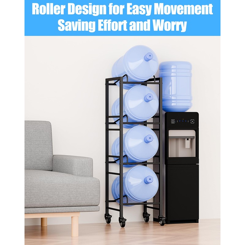5 Gallon Water Jug Holder, Moveable 4 Tier Heavy Duty