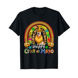 Happy Cinco De Mayo Mexican Shiba Inu Sombrero Rainbow T-Shirt