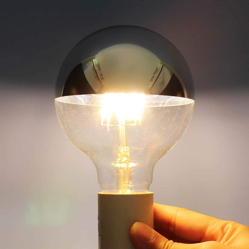 Lxcom Lighting Half Chrome Gold LED Light Bulb 7W Dimmable