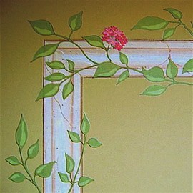 Flowering Vine Rub On Transfer Mural -Decorative Painting Wall Tattoo