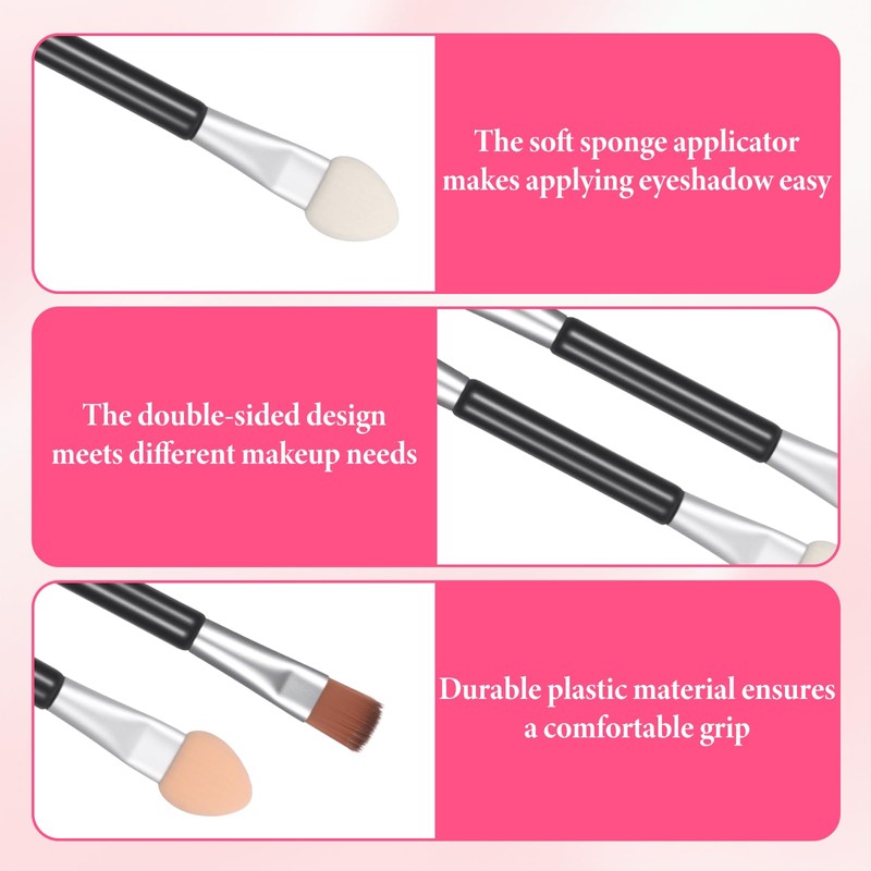 30Pcs Eyeshadow Smudge Brush, 2 In 1 Eyes Makeup Cosmetic