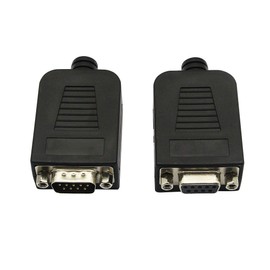 CERRXIAN DB9 Adapter RS-232 Serial Interface DB9 Male and DB9 Female Connector (1 Pair) (Black Nut Plug)