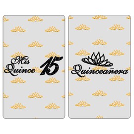 Mis Quince Miniature Candy Bar Wrapper, Quinceanera Mini Chocolate Bar Stickers for 15 Birthday Party, Table Top Event Decorations, (Set of 60) Candy Not Included. (Black)