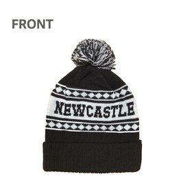 Newcastle Black and White Ski Hat - Stylish Winter Beanie for Geordies - Ultimate Football Hat for Comfort and Warmth (UK, Alpha, One Size, Bobble Hat)