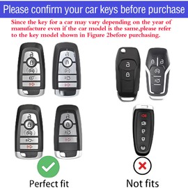 COTIYBOK for Ford Key Fob Cover with Leather Keychain TPU Car Key Case Shell 360 Degree Protection for Ford Maverick Edge Mustang Fusion Explorer Escape F150 F250 F350 F450 F550 Smart Key(Red)