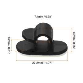 uxcell Adjustable Cable Clips, 100pcs 7.1mm/0.28" Self-Adhesive Cable Clamp Wire Clamps Cable Organizer Cord Clips for Wire Management, Black