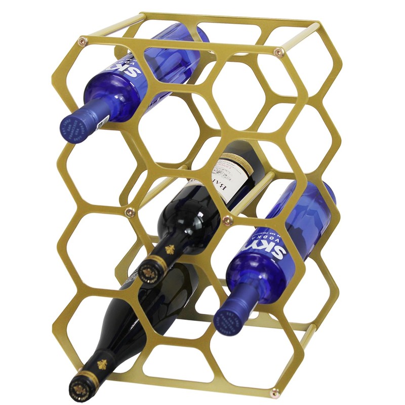 AT-VALY Countertop Wine Rack,Durable and Sturdy Freestanding 14 Bottle Wine