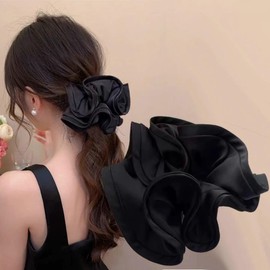 Hair Rubber Hair Elastic Headband Hair Accessories Hair Arrangement Hair Band Women's Simple Basic Cute Hair Accessory Hair Ornaments Non-slip (Black)