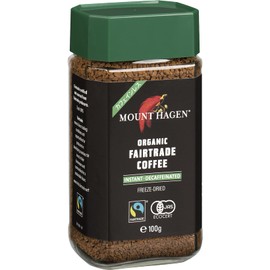 Mount Hagen Organic Fair Trade Caffeine-less Instant Coffee • Natural Caffeine Removal Process Cuts 99.7% Decaffeine Aromatic 100 Grams (x1)