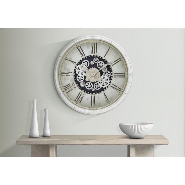 Benicabaly 30-Inch Round Wall Clock with Gear Mechanism, Large Oversized
